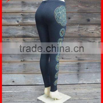 OEM Flower Ditigal Printing Black Fitness Wear Funny Yoga Pants photo-4