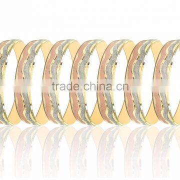 Laser cut 20 MM Tri Color plated Bangles