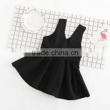 Soft Fashion Baby Cotton Frocks Designs Baby Stripe Sleeveless Dress With Two Pockets Girls Party Wear Dresses photo-2