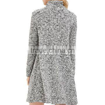 Trendy Marled Blend Knit Turtle Neck Long Sleeves Comfortable Custom Knit Dress photo-2