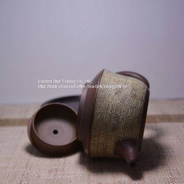 Antique Line Tea Pot Chinese Pottery Supplier Handcraft Clay Tea Pot With Gift Box photo-4