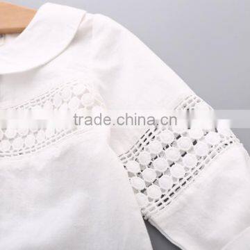 S33435W Girls Long Sleeve Shirt Baby Girls White Blouse Brand School Casual Shirts photo-5