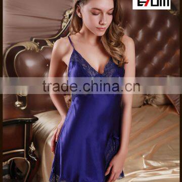 0850 Floral Lace Nightdress spaghetti strap slip sexy girls satin photos nightdress dress satin Nightgown