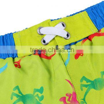 High Quality Kids ClothingCrabs Printing Color Blocks Boys Shorts With Four Eyelets Drawstring