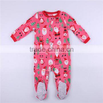 New fashion full printing cotton baby father christmas romper