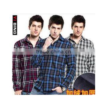 Latest shirt designs for men 2016 plaid flannel cotton windproof warm comfortable men's dress shirt