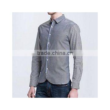 Wholesale Grey Mens Long Sleeve Cotton Stripe Shirts