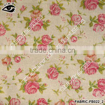 Linen fabric for sofa small flower printed linen cotton fabric for household