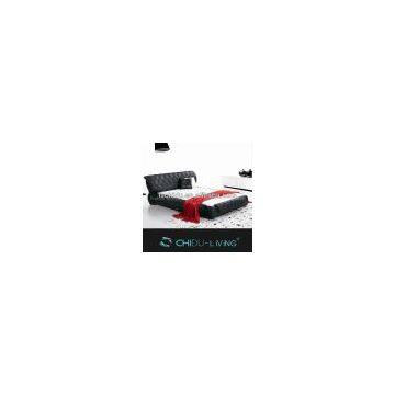 black leather soft bed, modern leather soft bed, designed leather double bed