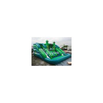 Backyard Curve Inflatable Water Slide Waterproof , Giant Water Pool Inflatable Slide