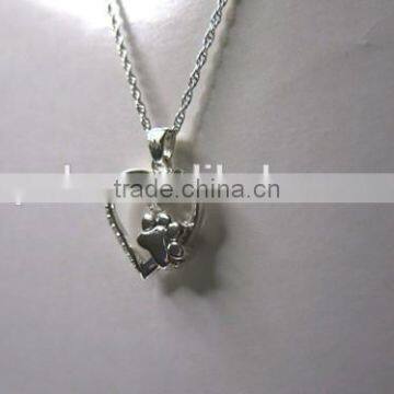 2015 Fashion Love Heart Paw Necklace Heart Necklace Paw Print Necklace New Design photo-4