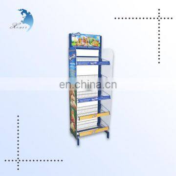 2016 China manufacture custom printing supermarket metal display rack