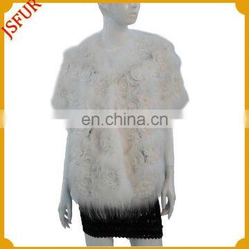 New stylish ladies fox fur lace disc-flower wedding cape shawl