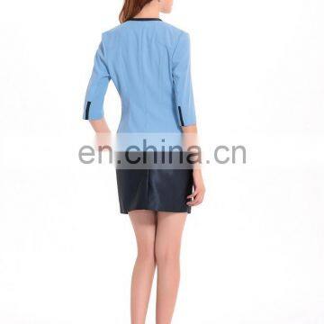 Color Combination Three Quater Sleeve Ladies Suit Fashion Design With Skirt photo-5