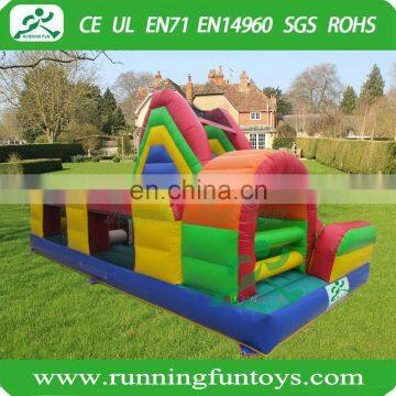 0.55mm 1000D PVC Tarpaulin Material and inflatable fun city Type kids inflatable obstacle course