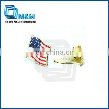 Gold Soft Enamel USA Flag Lapel Pin