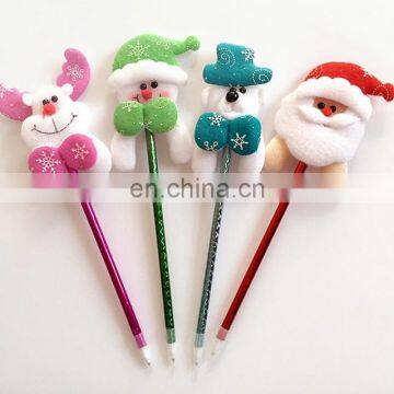 Promotional Christmas Plush Toy Ballpoint Pens for Student Gifts