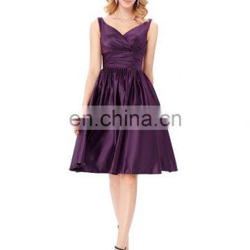 Grace Karin Sleeveless V-Neck Satin Purple Color Homecoming Dress Short Prom Party Dress 8 Size US 2~16 GK000126-2 photo-2
