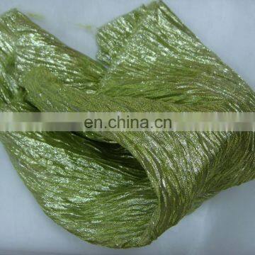 manufacturer polyester fabric wrinkle gold and silver organza scarf fabric