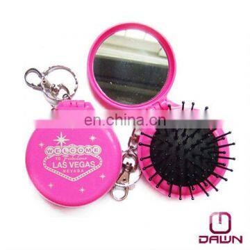 Promotional round keychain mirror brush CD-MP501