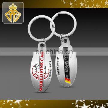 Custom Iron Soft Enamel Keychain in Silver Plating