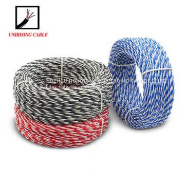 Cable eléctrico flexible de par trenzado doble aislado en PVC