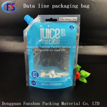 Aluminum foil yin-yang plastic suction nozzle bag Electronic products suction nozzle freestanding bag can be customized self-sea