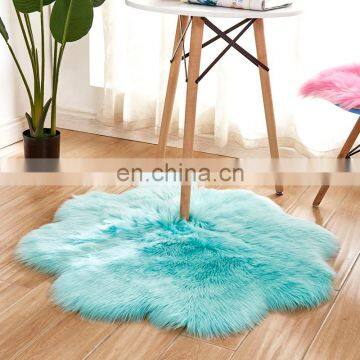 wintersweet shaped  living room faux fur plush rug