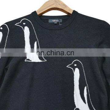 DiZNEW Custom Latest Flat Knitting Sweater Fashion Pattern Crew Neck Fancy Black Men Sweater photo-4