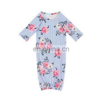 Newest Prints Baby Gowns With Knot Long Sleeve Infants Sleepwear Wholesale Toddler Pajamas Clothes bag