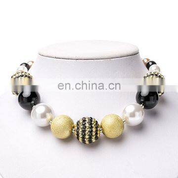 Girl Bees Necklace Bracelet 2pcs Set Children Yellow Black Chunky Bubble Beads Jewelry Gift photo-2