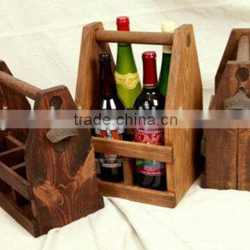 Custom Painted Antique Wooden Beer Carrier,Vintage Wooden Tote