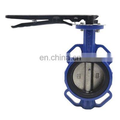 Bundor 6 Inch Handle Wafer Type Butterfly Valve For Sea Water