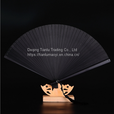 All Bamboo Folding Fan Japanese Style Bamboo Fan Ancient Style Manual Fan Small Women With You Small Dance Fan Customizable photo-3