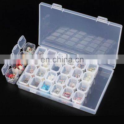 28 Slots Clear Plastic Empty Storage Box Nail Art Rhinestone Tools Jewelry Beads Display Case Organizer Holder