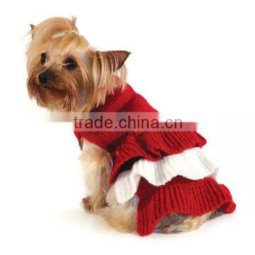 New Design Cotton Knitted Pattern Pet Dogs Sweater Dress
