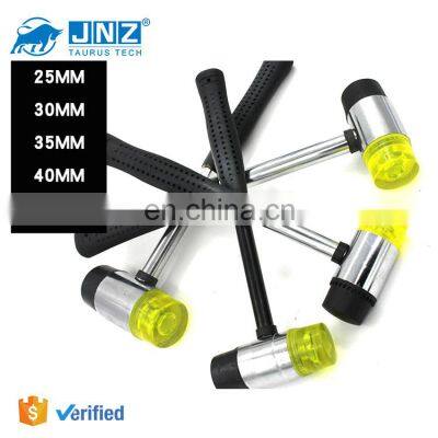 JNZ Heavy Duty Tool Round Black Rubber Head Double Faced Rubber Hammer Installation Hammer With Steel Handle photo-2