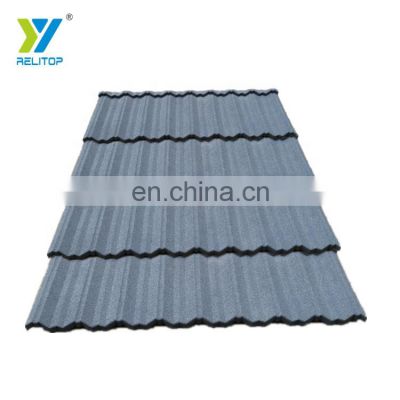 Scandinavian Style Cool  Gray Blue Color Nosen Type Stone Coated Steel Roof Tile  0.3mm 0.35mm 0.4mm 0.5mm Metal Roofing Sheet