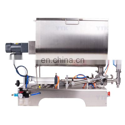 U Type Semi Automatic Horizontal Piston Cream Ketchup Bottle Chili Shampoo Jam Sauce Filling Machine with Mixer