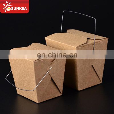 Fast Food Box Packaging Takeout Kraft Paper Food Beverage Packaging Disposable UV Coating Varnishing Embossing Stamping Accept