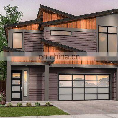 Cheap Electric Anodised Automatic Low-E Glass Aluminum Garage Door Price