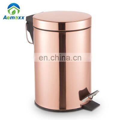 Hot Sale Rose Gold Pedal Garbage Can Wholesale Waste Pedal Dustbin photo-2