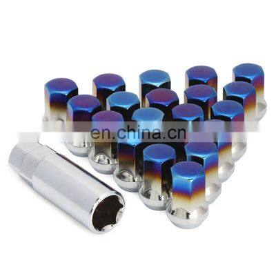 Hot Sale High-quality Forged Steel Titanium Blue Stainless Steel Car Bolts M12x1.5/2.5 Universal Racing Wheel Lug Lock Nuts