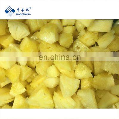 Sinocharm BRC-A approved IQF Pineapple 2cm cut Frozen Pineapple