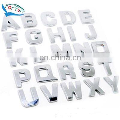 Customized Plastic ABS Chrome 3D Car Letter Emblem Rear Sticker