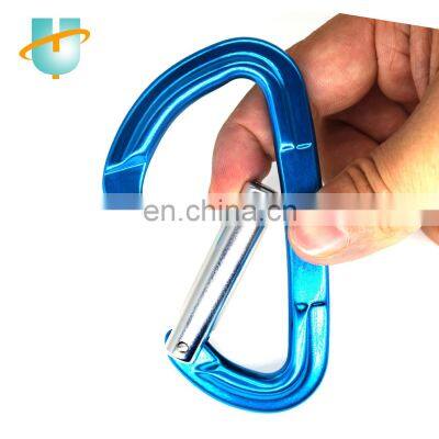2200kg/4800lbs High Quality D-shaped Ring Black Gold Rock Climbing Quick Link Clip Locking Custom Logo Carabiner Hook photo-5