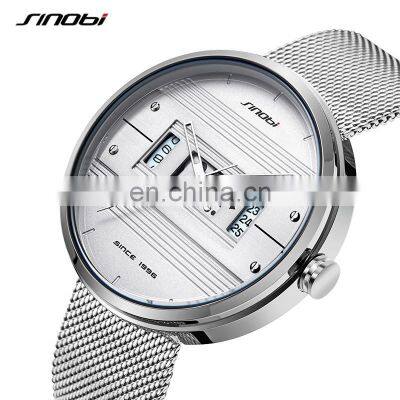 SINOBI Male Trendy Watches Hollow Pointer with Dual Calendar Window mens luxury watch jam tangan pria