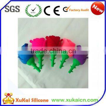 2015 rose flower design silicone rubber usb cover