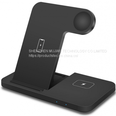 Folding 3 in 1 Wireless Charger 15W Fast Charge support QI suitable for mobile phone 12 and earphone watch