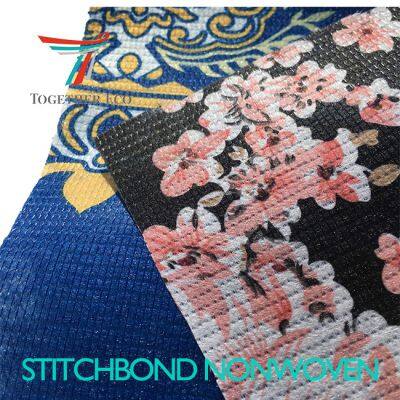 Rpet Knitted Nonwoven Fabric PE Bottle Recycled PET Stitch-Bonded Nonwoven Cloth for Shoe Material
